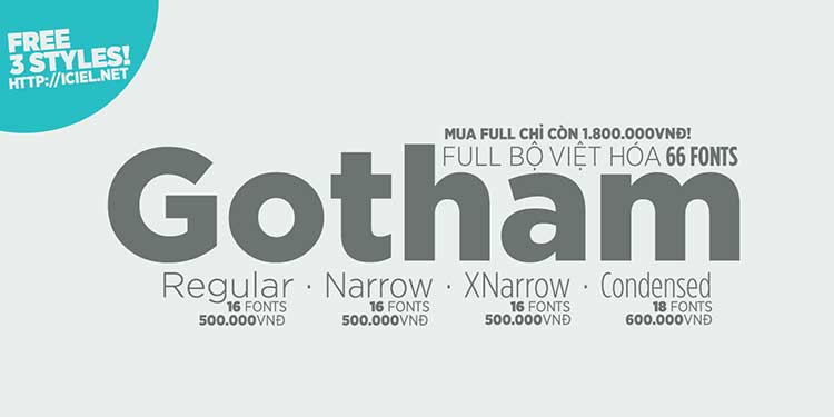 Font chữ Gotham Việt hóa