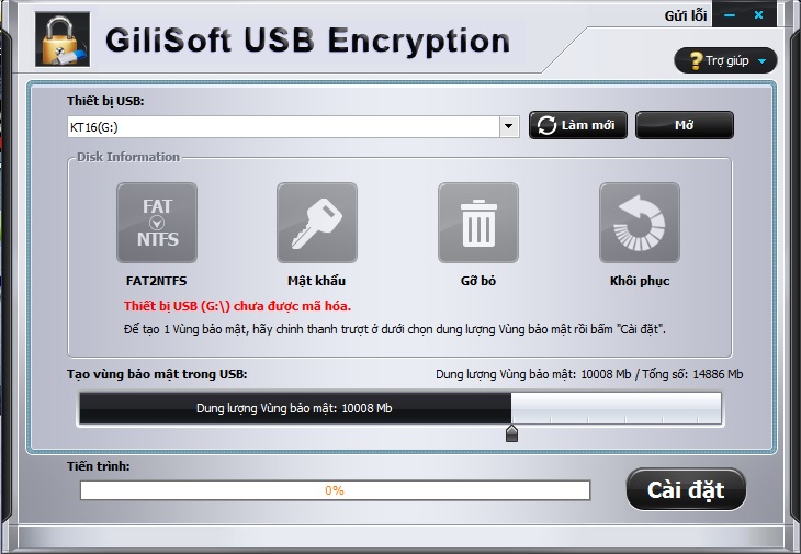 USB Stick Encryption 6.0 Việt hóa - Mật khẩu bảo vệ USB và ổ cứng ngoài