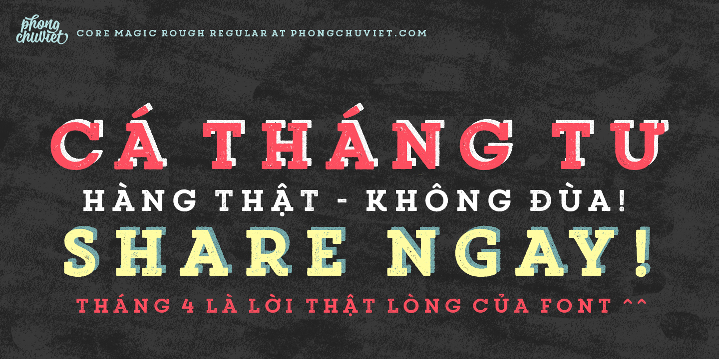 Font chữ Core Magic Rough (Regular) Việt hóa
