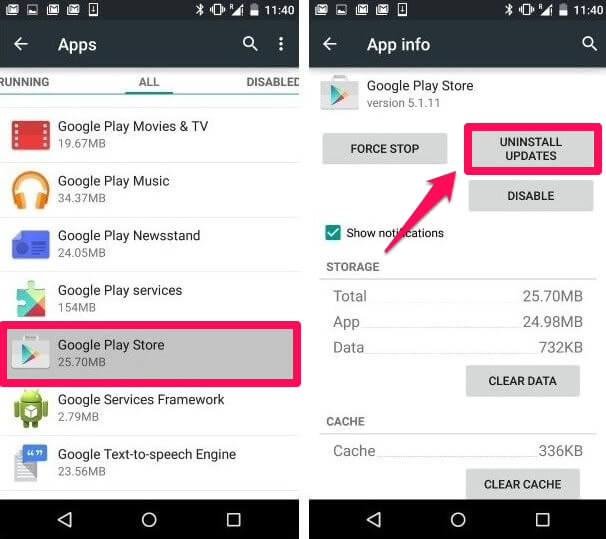 Tổng hợp những thông báo lỗi của Google Play Store và cách khắc phục