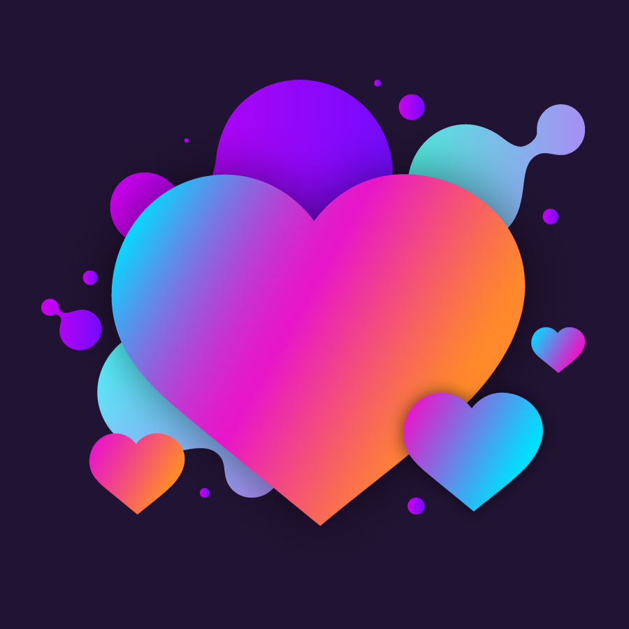 Vector tình yêu - Share vector trái tim màu sắc đẹp lãng mạn nhất