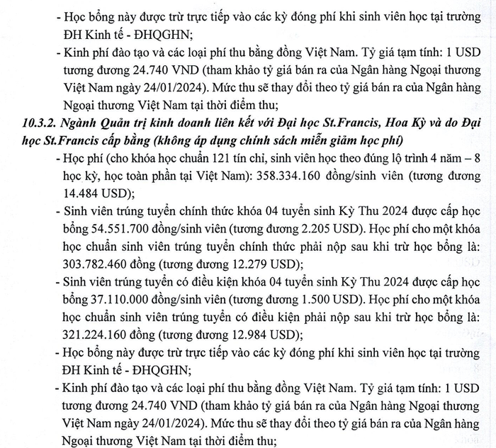 Dự kiến học phí 2024 -2025 của các trường đại học trên cả nước