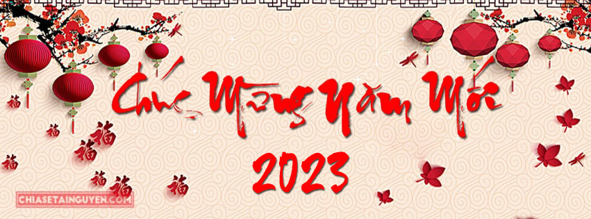 Ảnh bìa năm mới 2023 - Cover facebook chào xuân Quý Mão đẹp lung linh