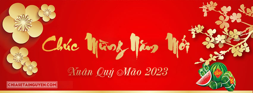 Ảnh bìa năm mới 2023 - Cover facebook chào xuân Quý Mão đẹp lung linh