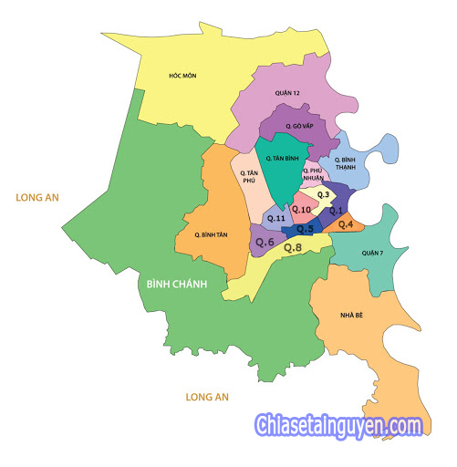 Bản đồ các quận huyện thành phố hồ chí minh
