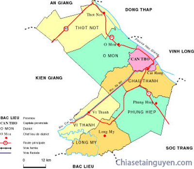 Bản đồ quận, huyện TP Cần Thơ