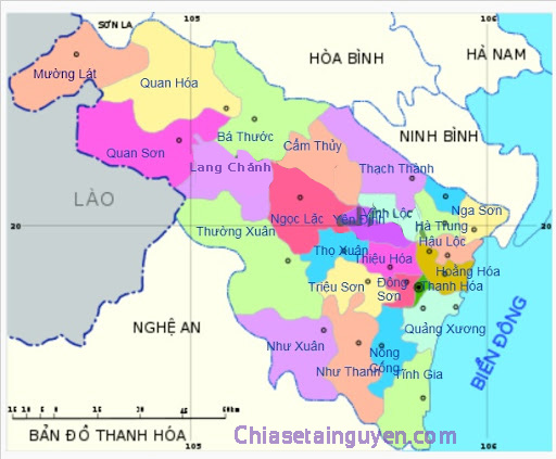 Bản đồ hành chính tỉnh Thanh Hóa