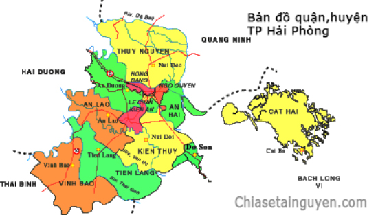 Bản đồ quận huyện thành phố Hải Phòng