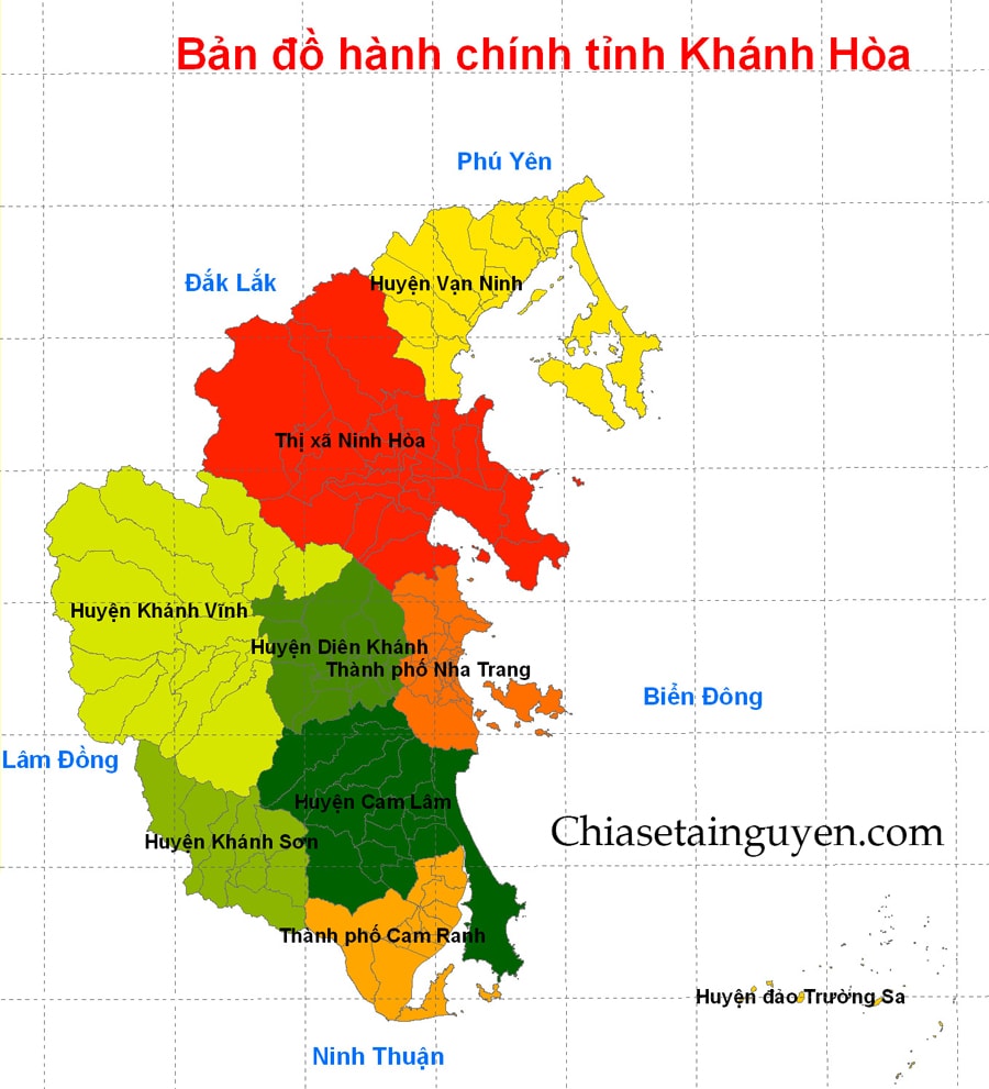 Bản đồ tình Khánh Hòa