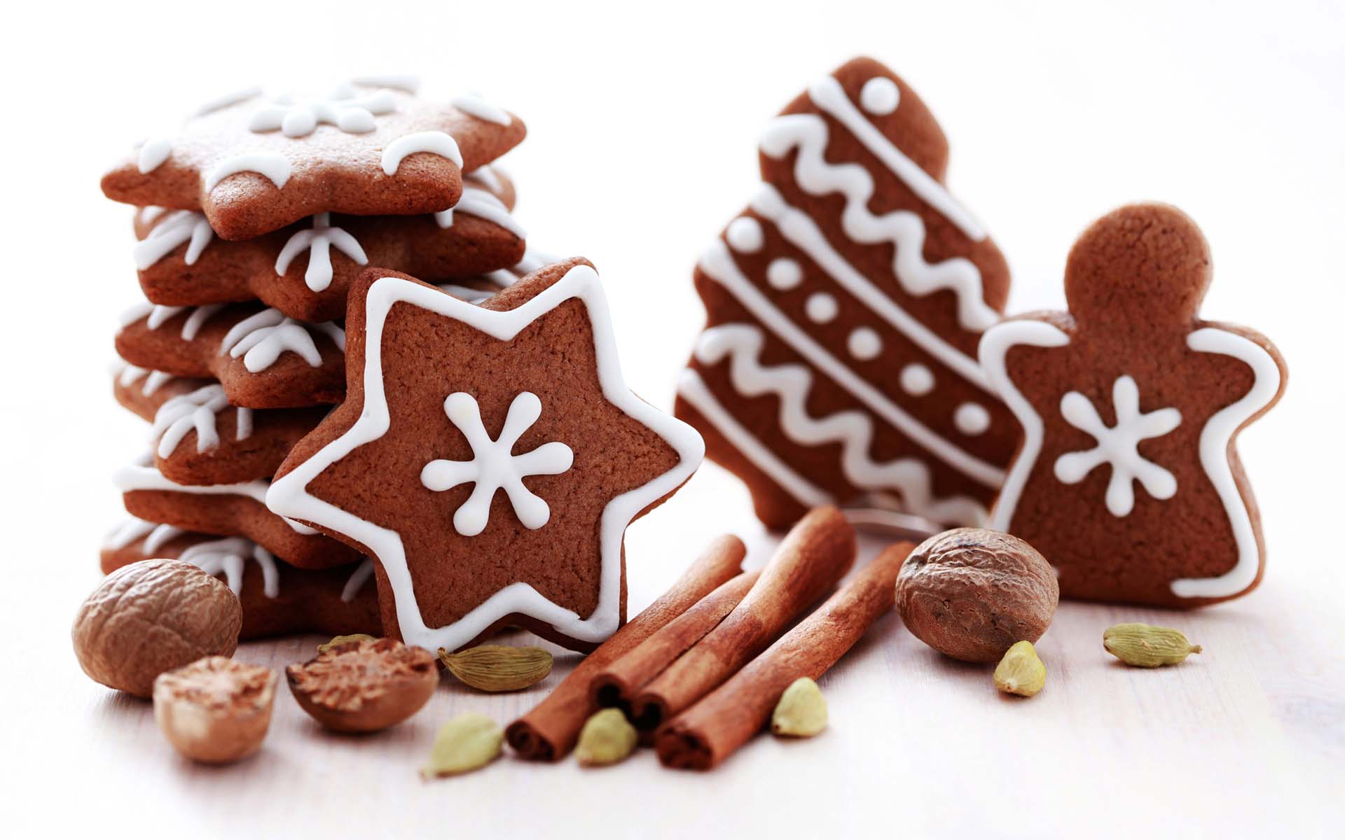 Bộ hình nền món bánh quy gừng Gingerbread giáng sinh