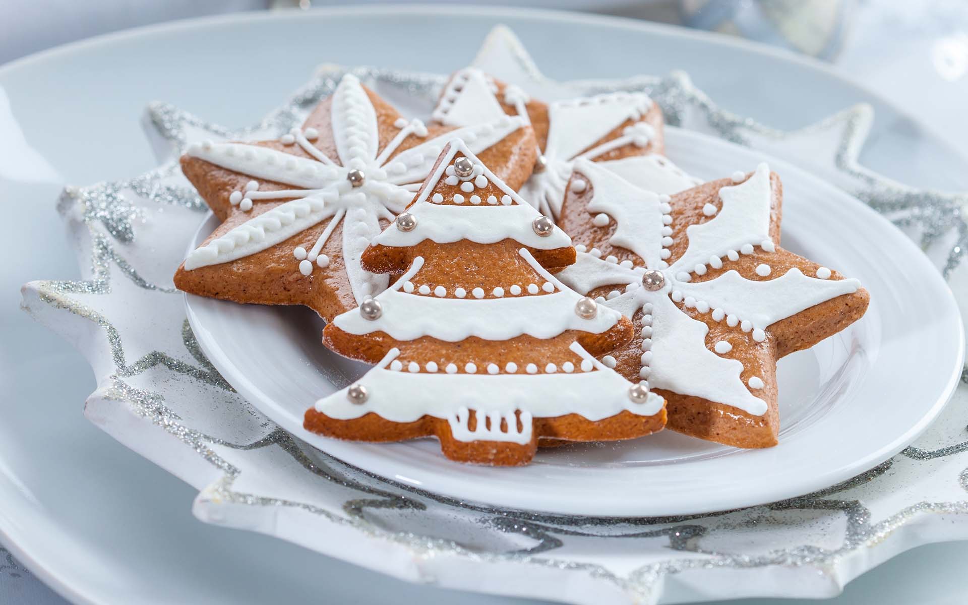 Bộ hình nền món bánh quy gừng Gingerbread giáng sinh