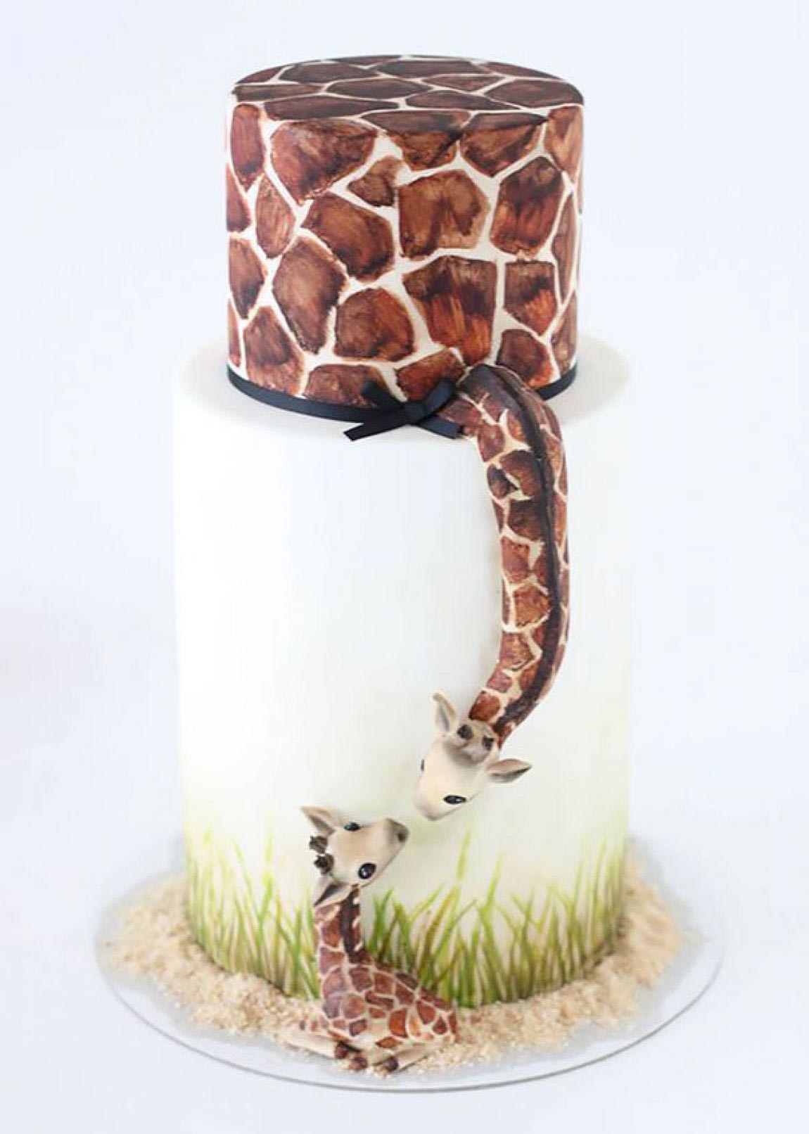 Bánh sinh nhật họa hình động vật, bánh sinh nhật hình con hươu cao cổ