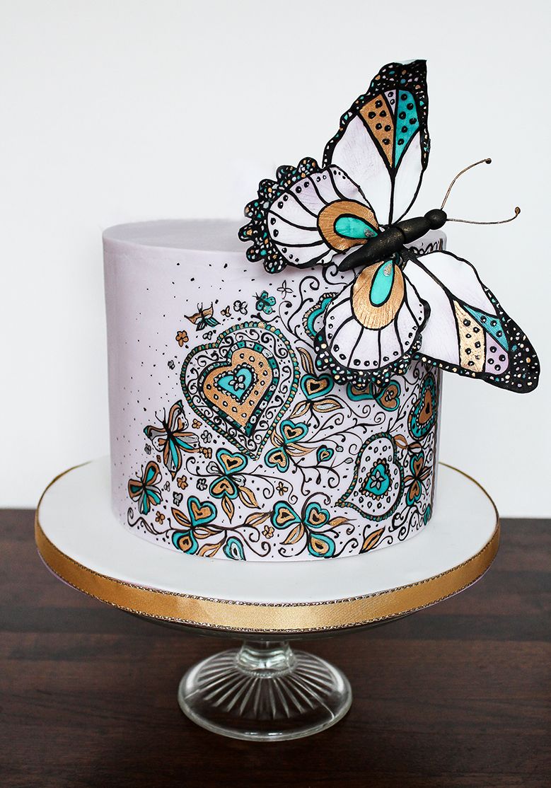 Bánh sinh nhật họa hình động vật, bánh sinh nhật hình con bướm