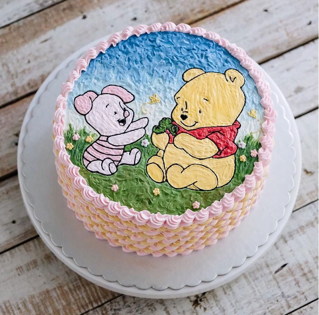 Bánh sinh nhật gấu con đáng yêu đơn giản dễ làm theo
