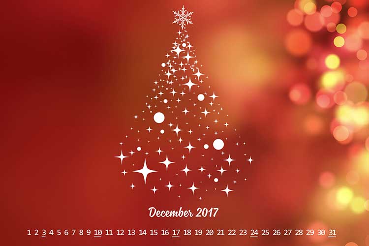 Cùng chào đón giáng sinh cùng bộ lịch tháng 12/2017 mới nhất