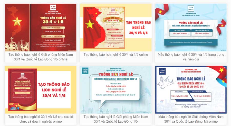 Hướng dẫn tạo thông báo nghỉ lễ 30/4 và 1/5 trên Thiệp Mừng cực kỳ đơn giản