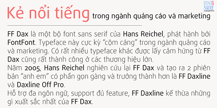 Font chữ đến từ gia đình nổi tiếng FS Daxline Pro Việt hóa