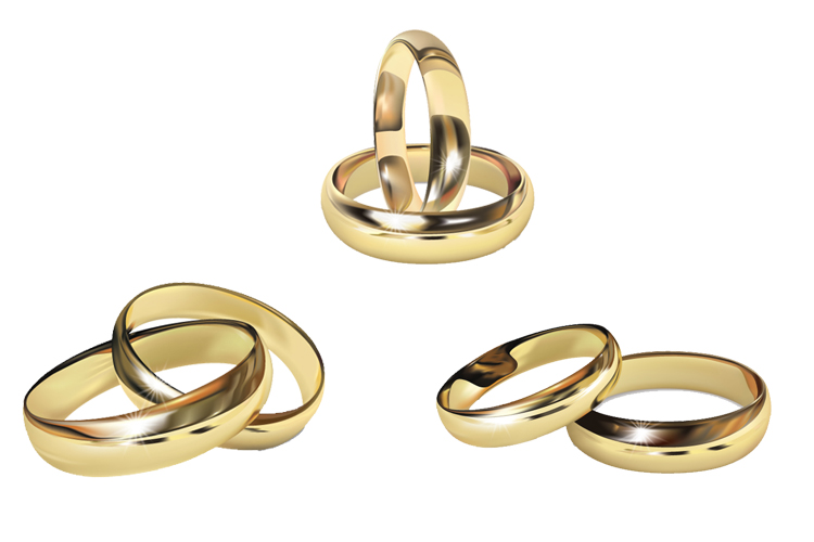 Nhẫn cưới Vector - Tải vector nhẫn cưới vàng đẹp lãng mạn