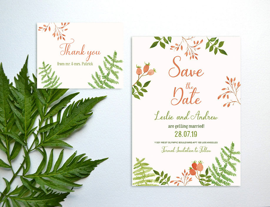 Download PSD thiệp mời cưới Floral trang nhã cho mùa cưới 2019