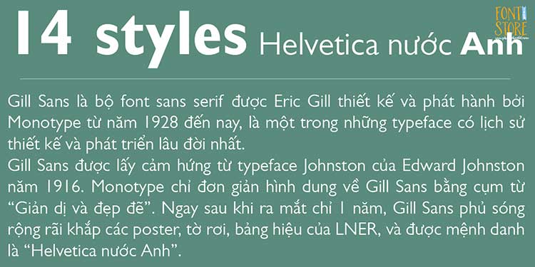 Font chữ nổi tiếng của người Mỹ Gill Sans MT Pro Việt hóa