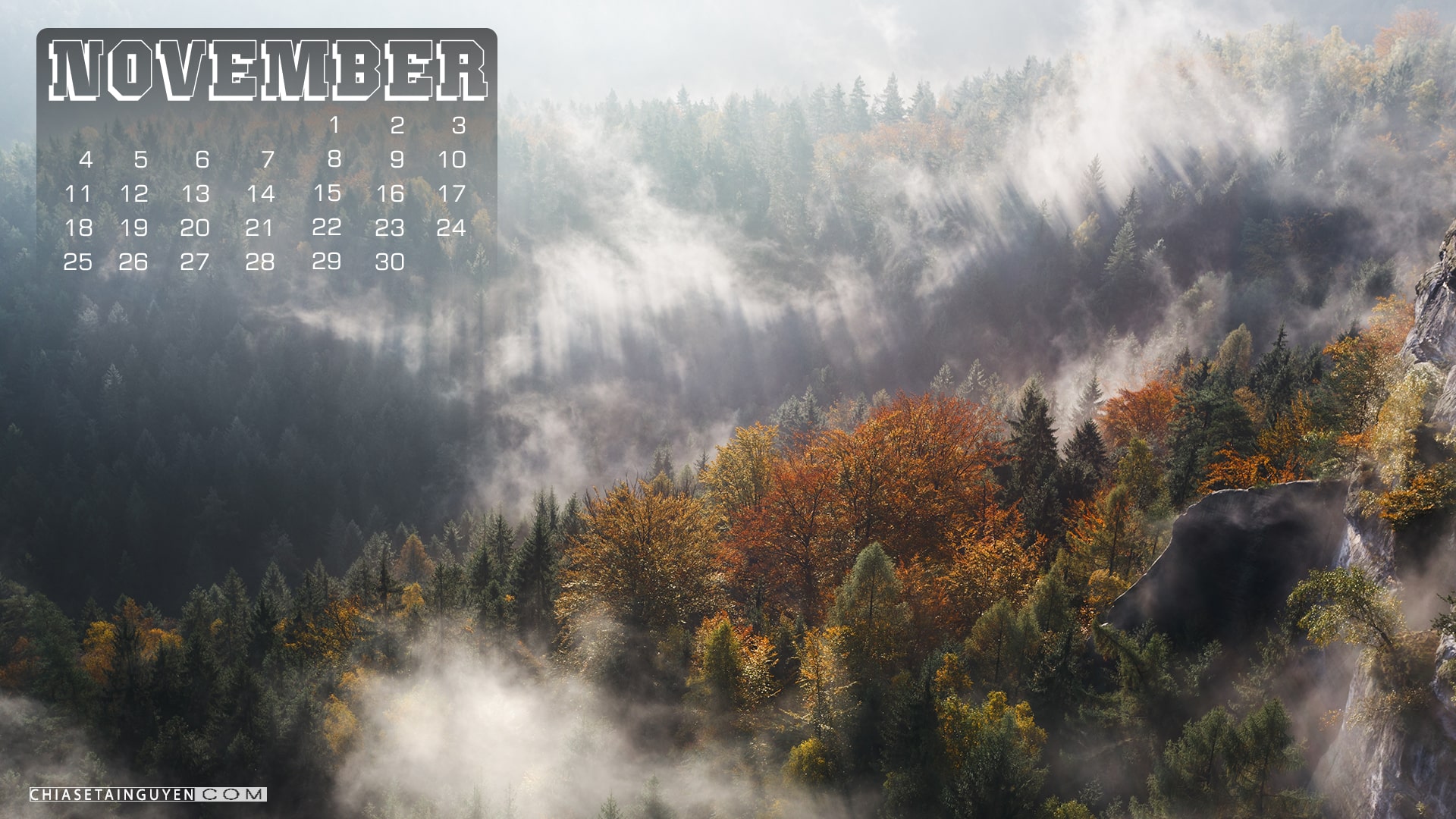 Hình nền tháng 11 Bộ hình nền lịch tháng 11 đẹp siêu cute