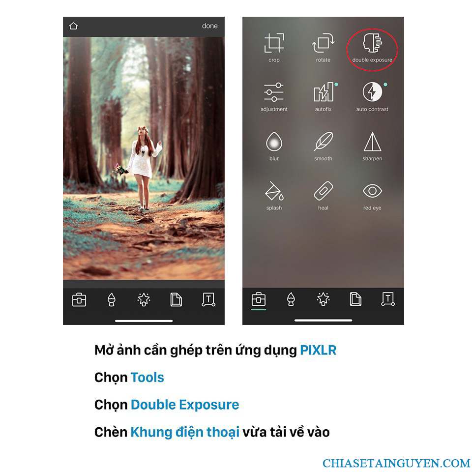Hướng dẫn ghép ảnh xuyên điện thoại với Pixlr, PicsArt cực chất