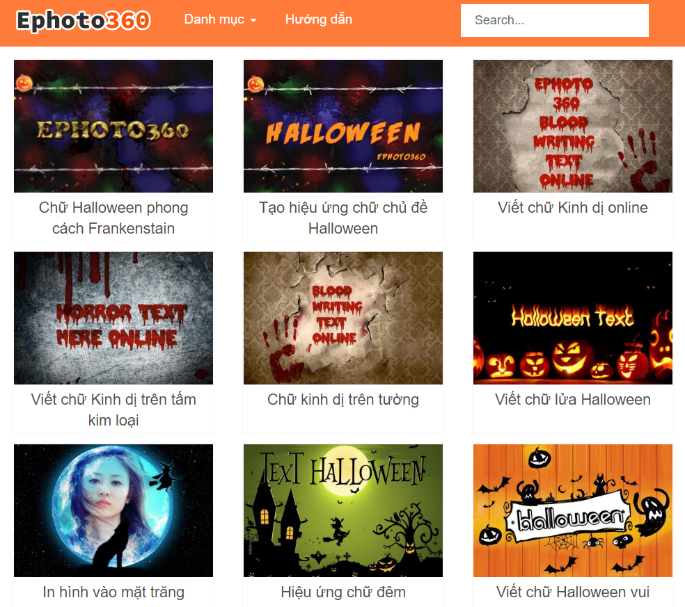 Hướng dẫn tạo hiệu ứng ảnh Halloween, hiệu ứng chữ kinh dị online