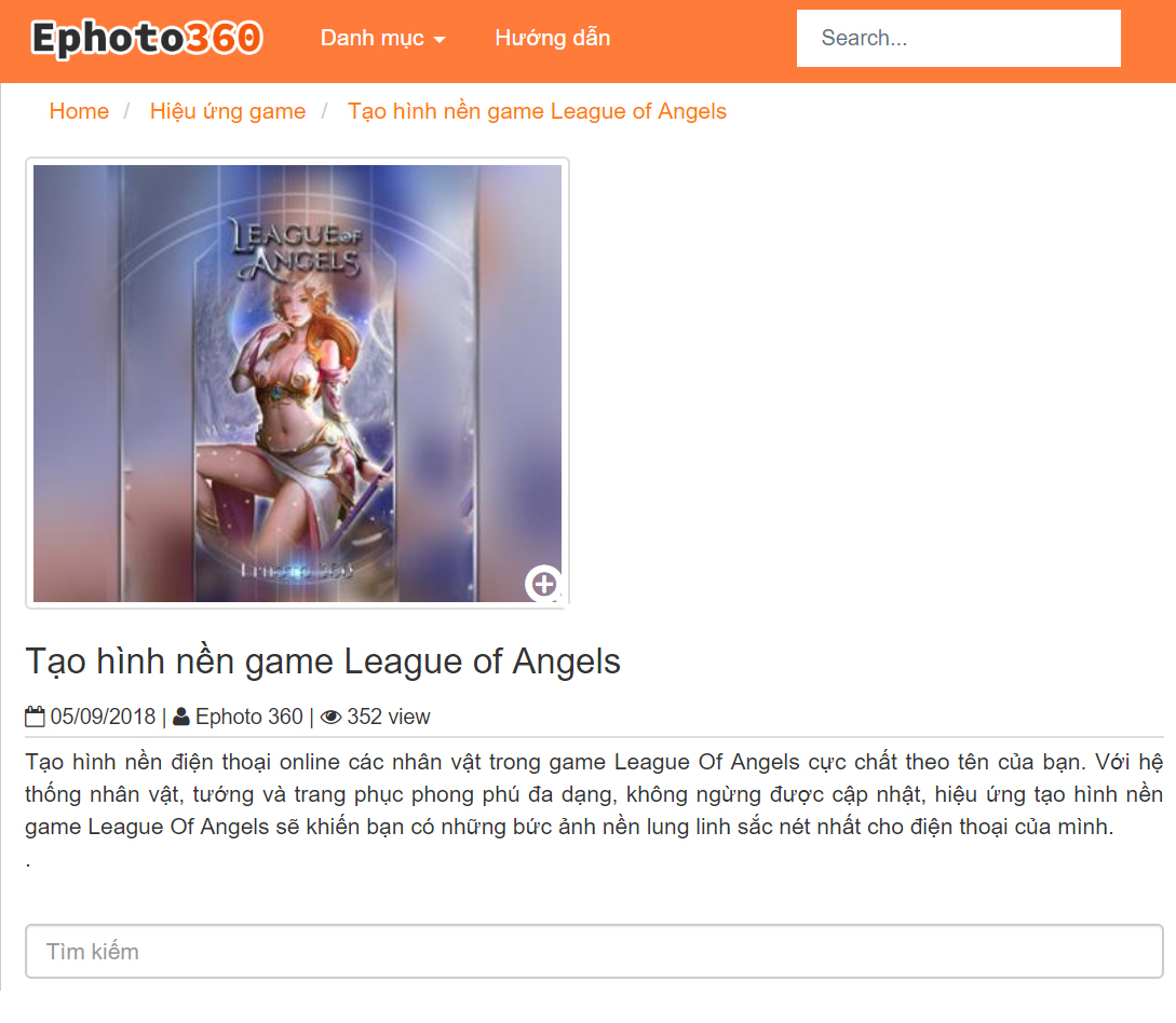 Hướng dẫn tạo hình nền game League of Angels theo tên cực chất cho điện thoại
