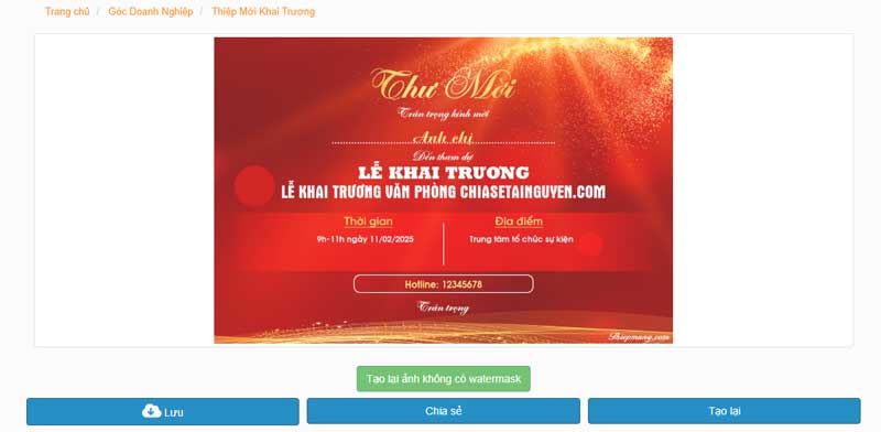 Cách tạo thư mời khai trương online, miễn phí và đơn giản