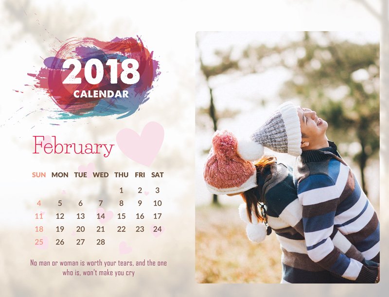 Chia sẻ bộ PSD thiết kế lịch để bàn 2018 đủ 12 tháng