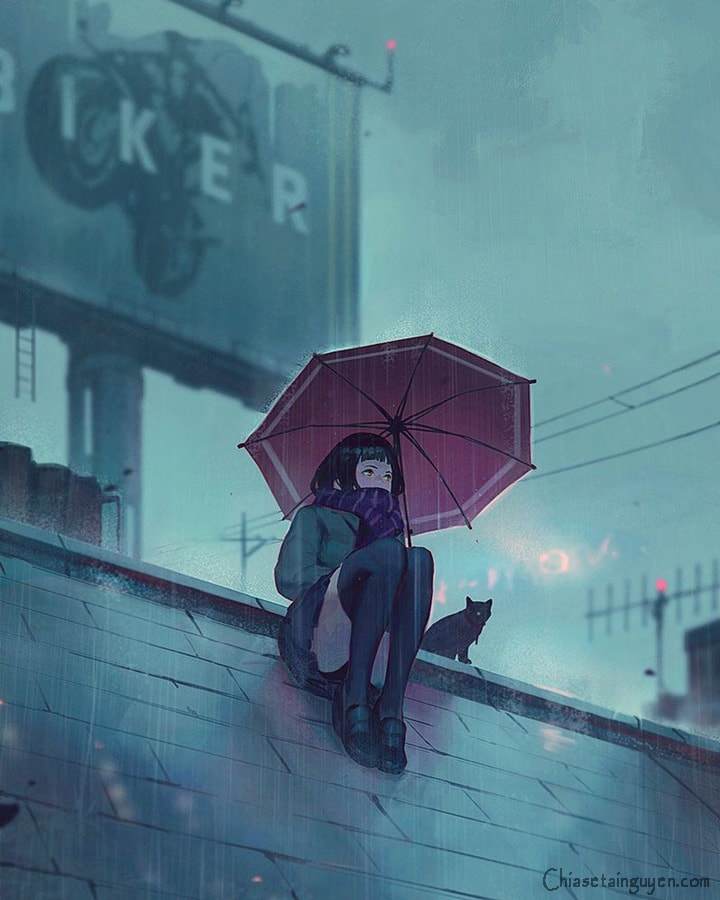 Chia sẻ bộ hình ảnh anime khóc dưới mưa buồn nhất, đẹp nhất