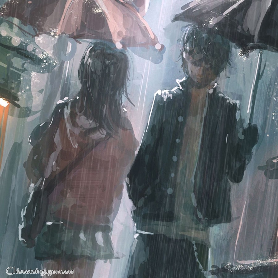 hình ảnh anime khóc dưới mưa buồn đẹp nhất