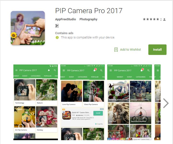Hướng dẫn ghép ảnh PIP Camera 2017 online cho android