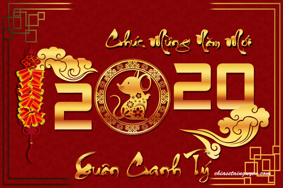 Free Download file PSD thiệp tết 2020 mừng xuân năm mới Canh Tý
