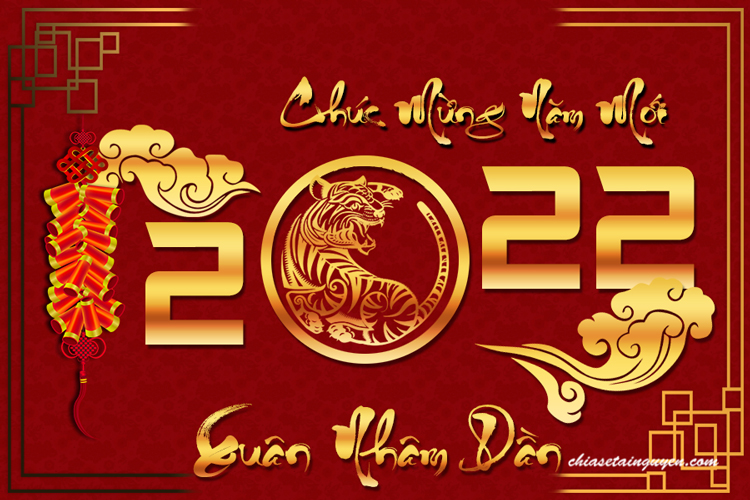 Free Download file PSD thiệp tết 2022 mừng xuân năm mới Nhâm Dần