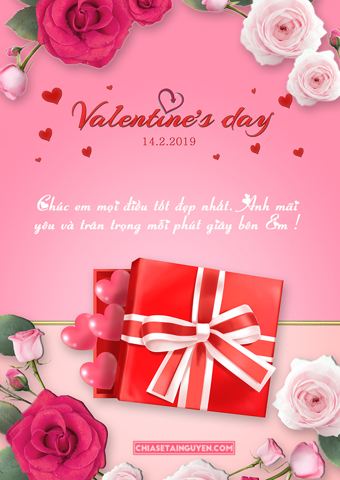 Share PSD thiết kế thiệp valentine đẹp ý nghĩa nhất cho người yêu