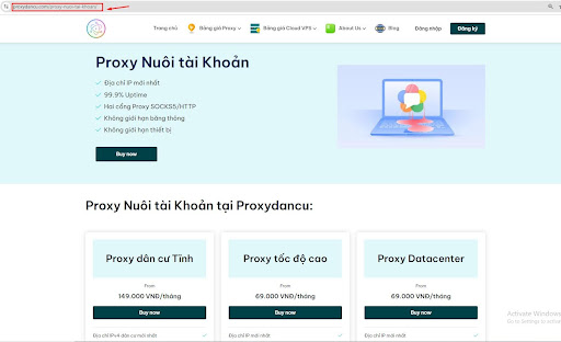 Mua Proxy nuôi tài khoản Gmail