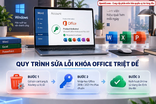 Sửa lỗi Product Activation Failed Word, Excel không gõ được chữ