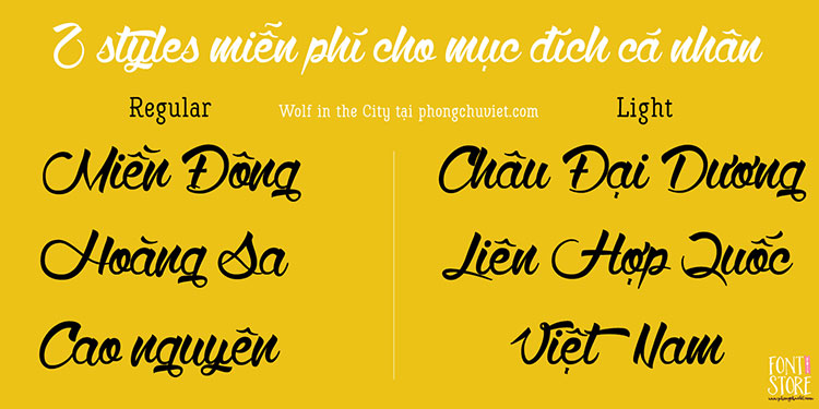 Font chữ viết tay FS Wolf in the City Việt hóa