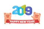 Chia sẻ file Vector heo tết 2019 - Happy New Year Pig Vector cực dễ thương