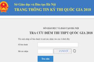 Cách tra cứu điểm thi THPT Quốc Gia 2018 cho thí sinh tại Hà Nội  nhanh nhất
