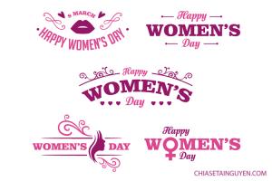 Miễn phí Vector chữ Happy Womens Day đẹp