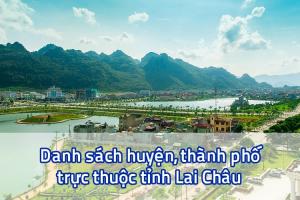 Danh sách các huyện, thành phố trực thuộc tỉnh Lai Châu 2020