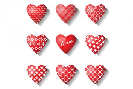 Tải bộ vector trái tim để thiết kế banner chủ đề tình yêu
