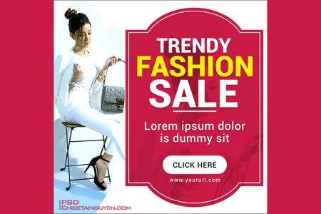Free PSD banner template quảng cáo thời trang đẹp ấn tượng - Mẫu 05