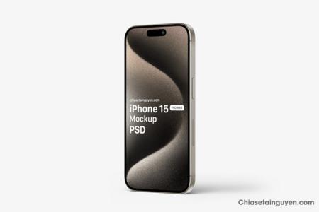 Chia sẻ file PSD mockup iPhone 15 pro max khung viền titanium