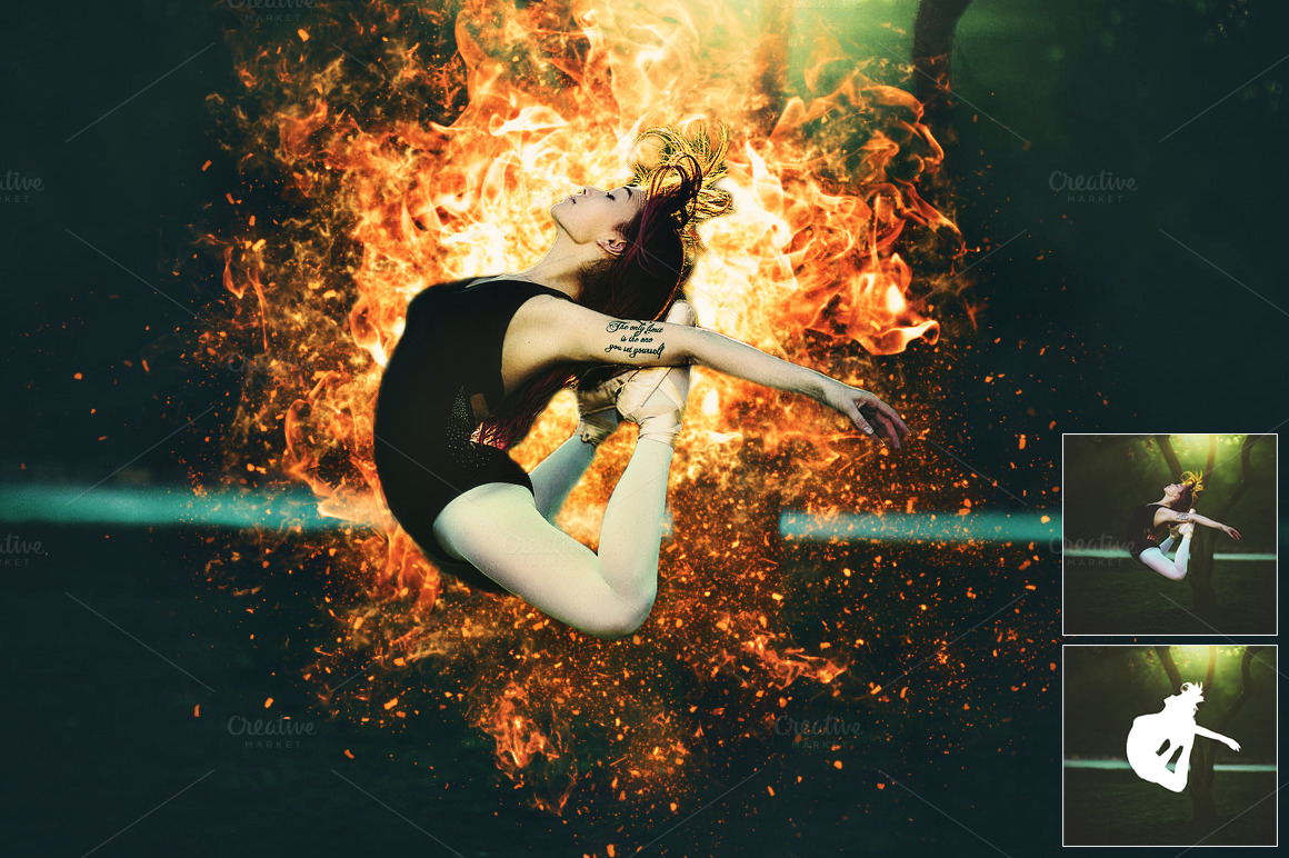 Chia sẻ Action  Photoshop Creativemarket - Fire Effect